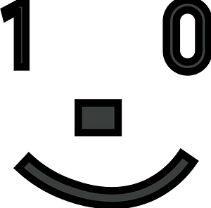 Binary code smiling face