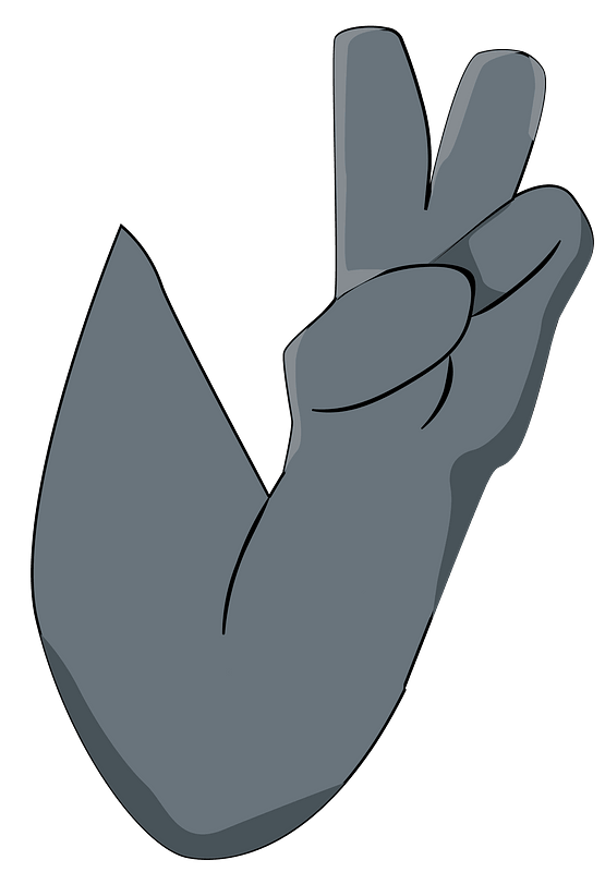 Wolf hand peace sign