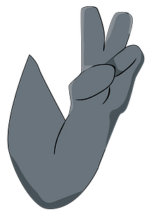 Wolf hand peace sign