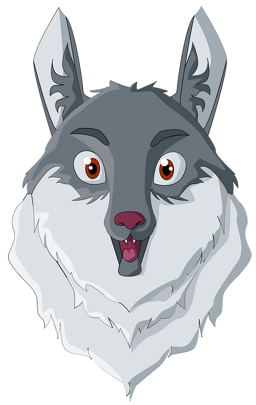 Amazed wolf head