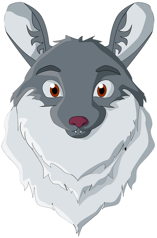 Confused wolf head