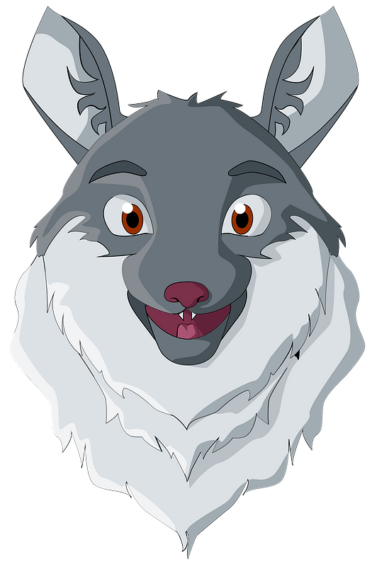 Smiling wolf head