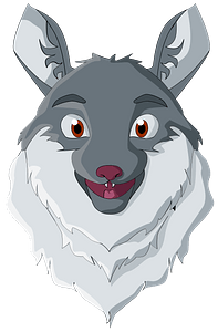 Smiling wolf head
