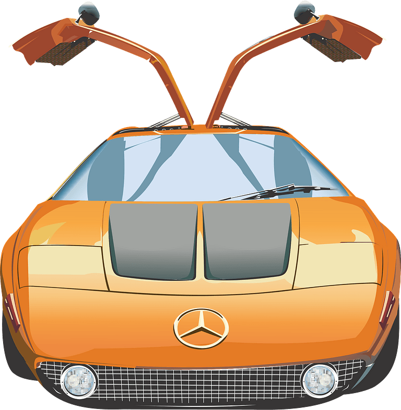 Mercedes with gull-wing doors