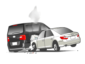 Traffic collision between a van and a car