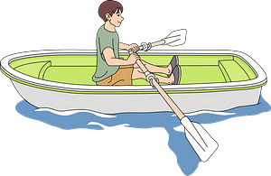 Boy in rowboat