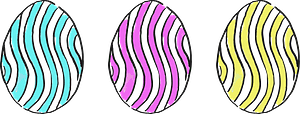 Striped Easter eggs