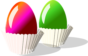 Easter eggs in treat wrappers