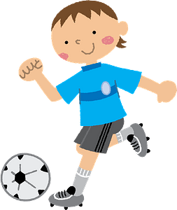 Soccer player is kicking the ball