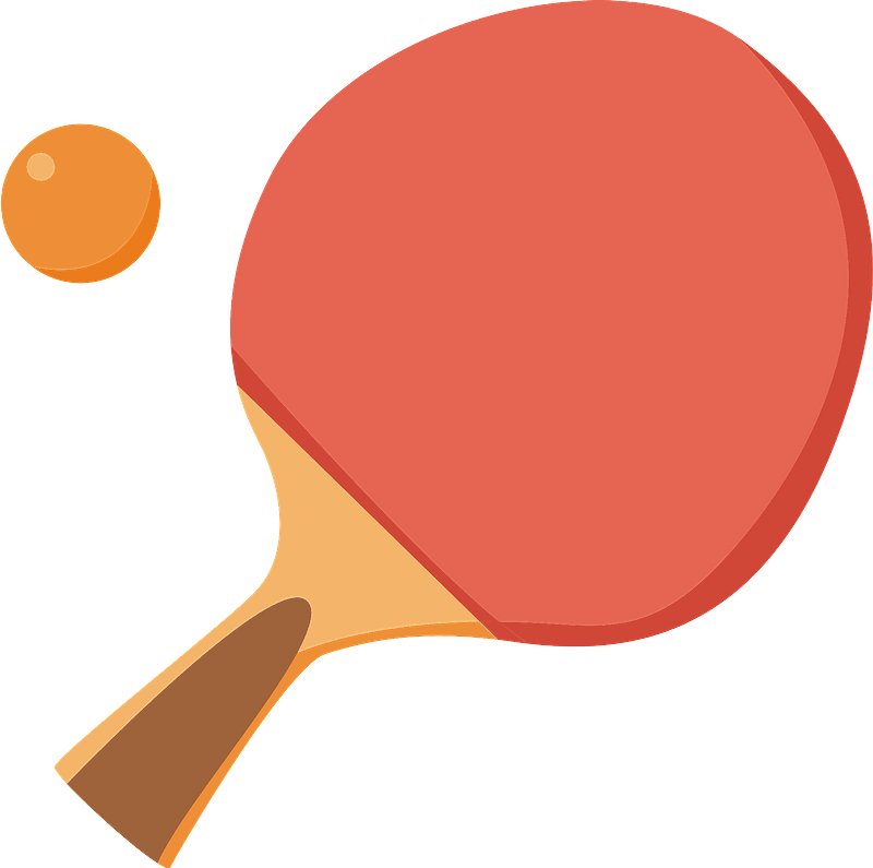 Table tennis paddle and ball