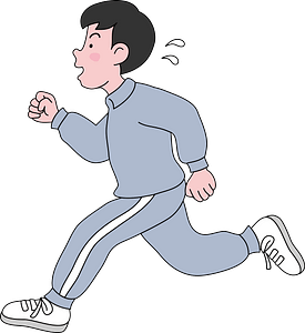 Boy is jogging for exercise