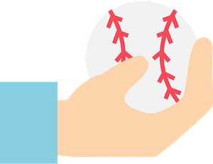 Hand is holding a baseball