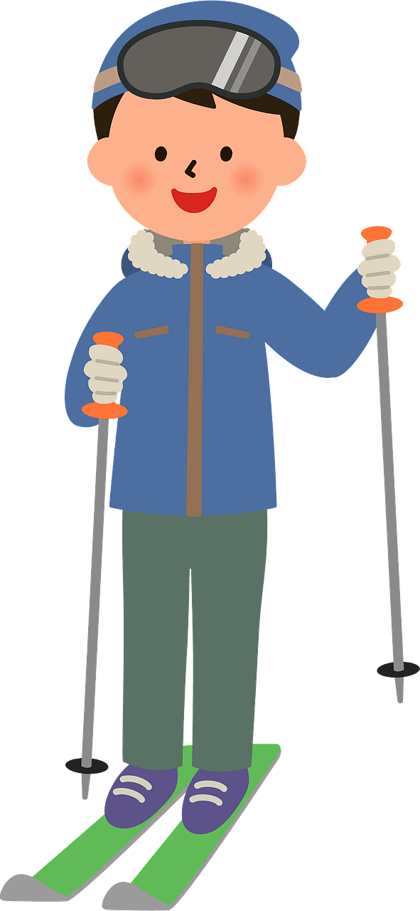 Man is Skiing