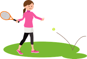 Girl is Playing Tennis
