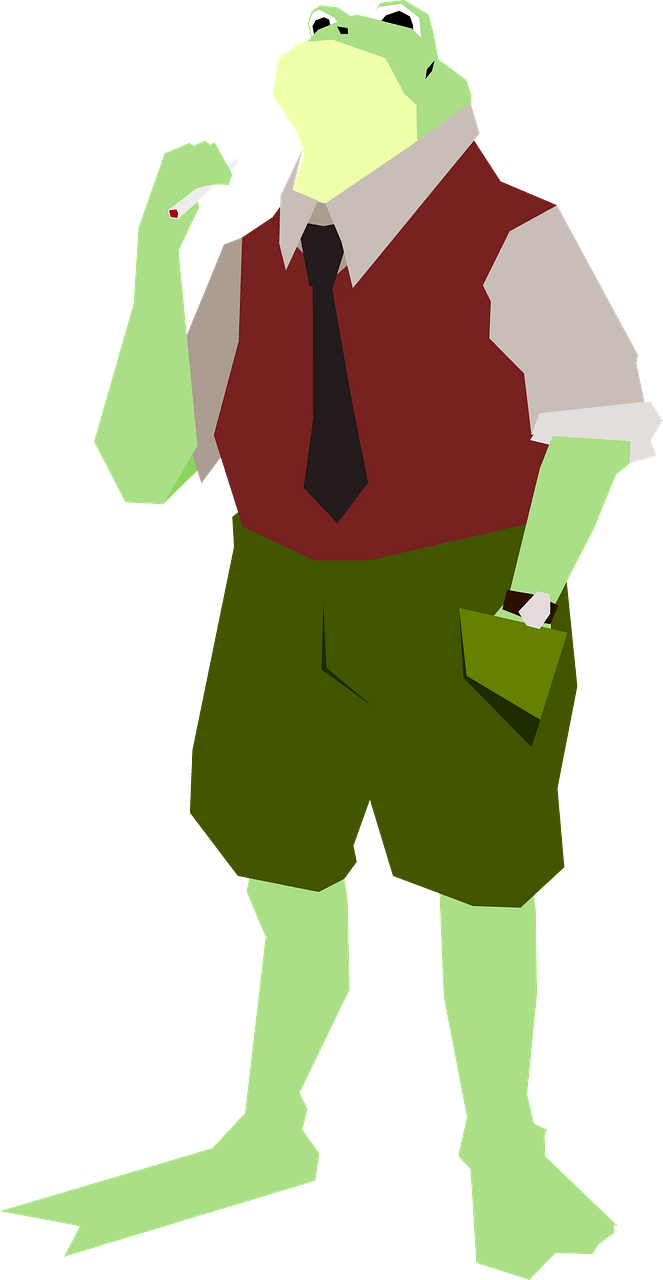 Frog in human clothes