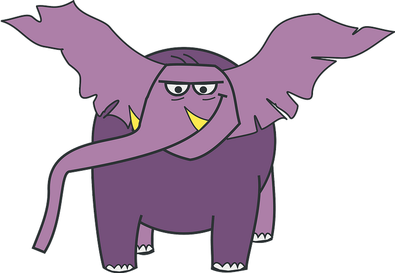 Pink cartoon elephant