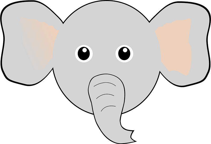 Cartoon elephant face