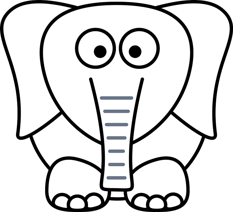 White cartoon elephant