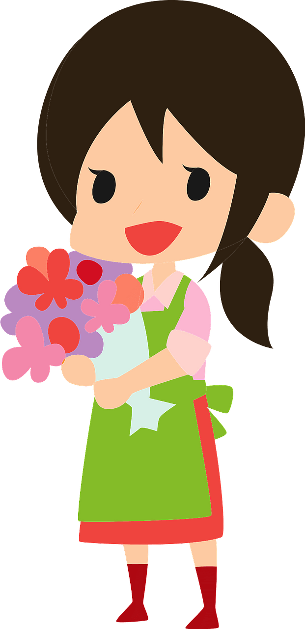 Woman in a flower shop