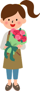 Woman in a flower shop