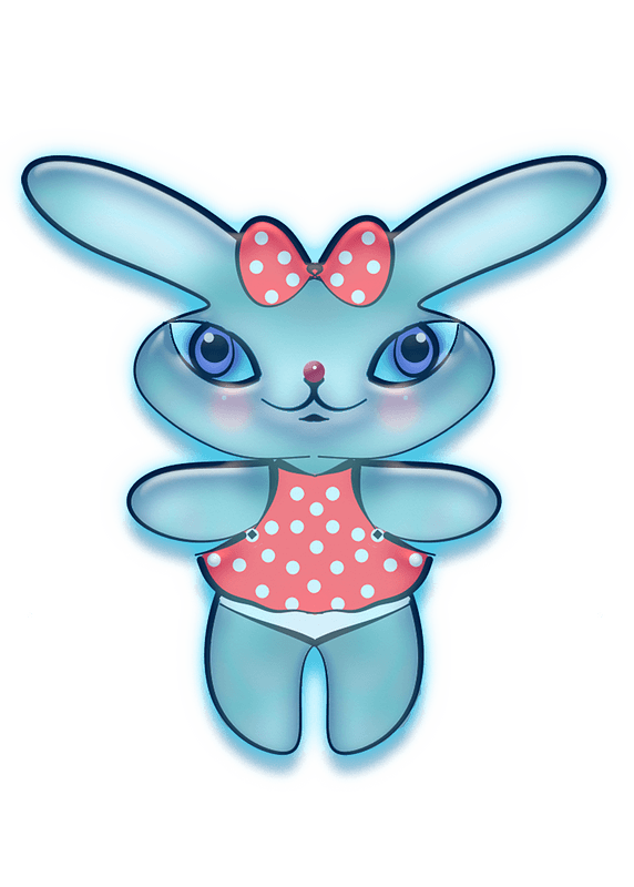 Blue bunny with a bow