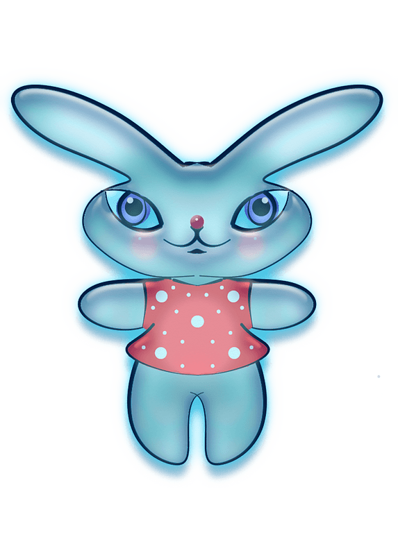 Blue bunny in a dress