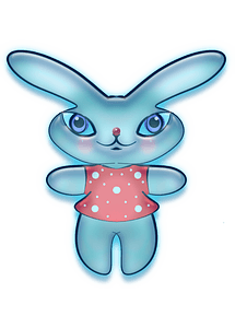 Blue bunny in a dress