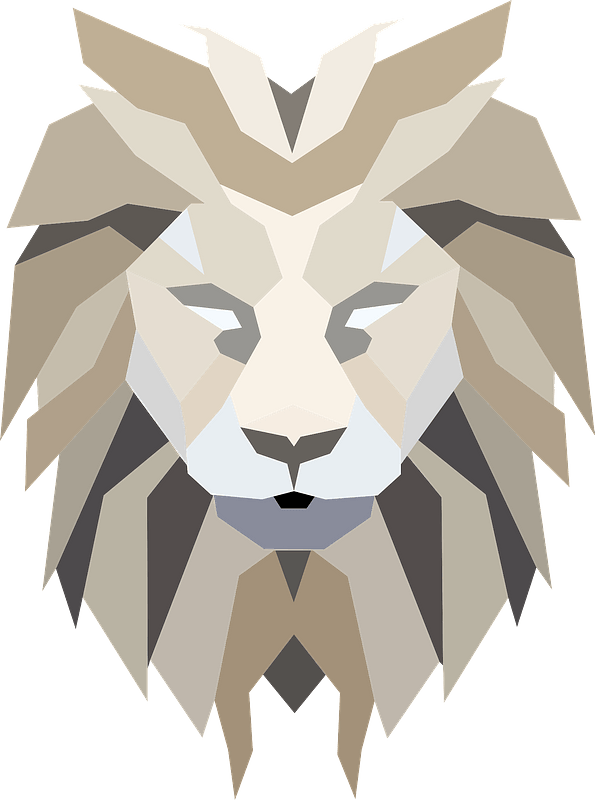 Polygonal lion face
