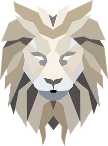 Polygonal lion face