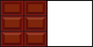 Dark Brown Chocolate Bar Fraction 1/2