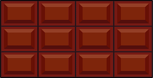 Dark Brown Chocolate Bar Fraction 3/3