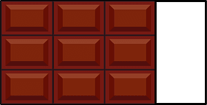 Dark Brown Chocolate Bar Fraction 3/4