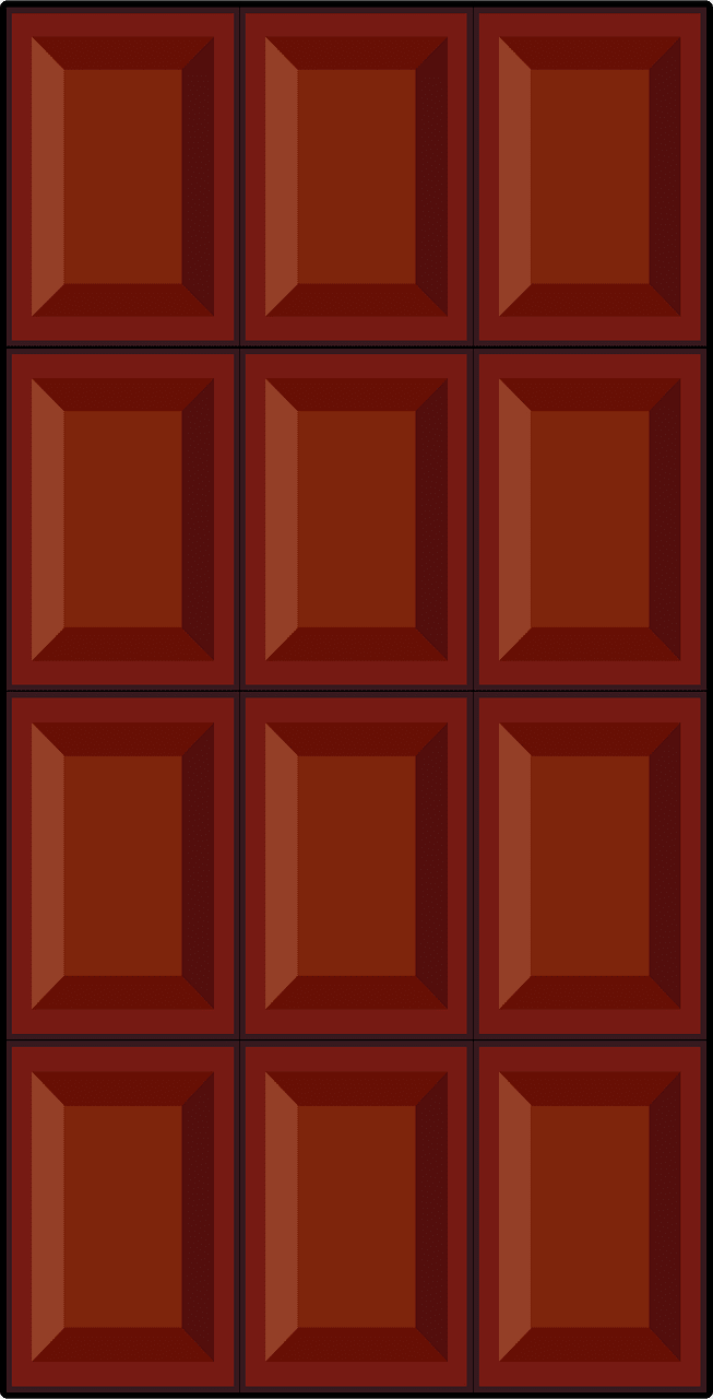 Dark Brown Chocolate Bar Fraction 12/12