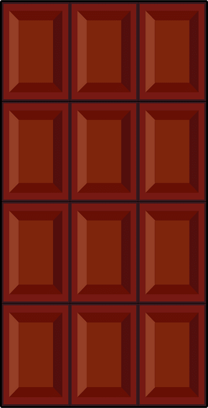 Dark Brown Chocolate Bar Fraction 12/12