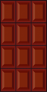 Dark Brown Chocolate Bar Fraction 12/12