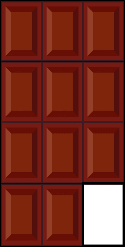 Dark Brown Chocolate Bar Fraction 11/12