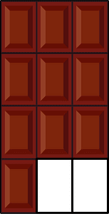 Dark Brown Chocolate Bar Fraction 10/12
