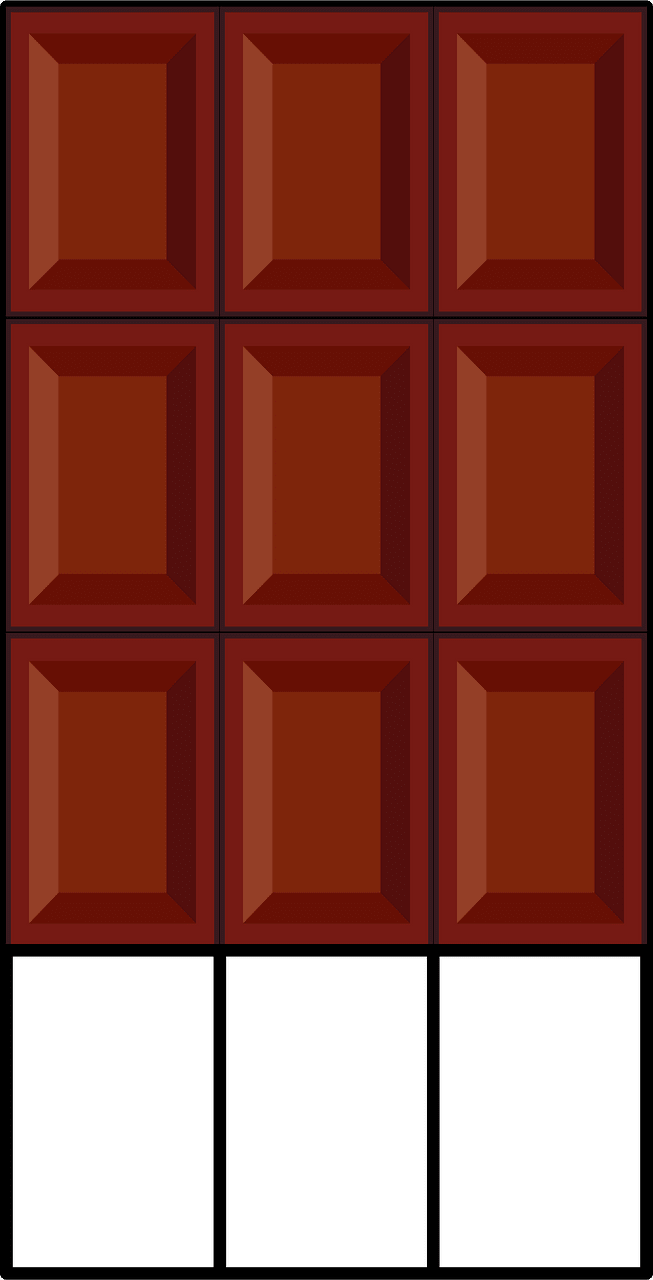 Dark Brown Chocolate Bar Fraction 9/12