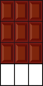 Dark Brown Chocolate Bar Fraction 9/12