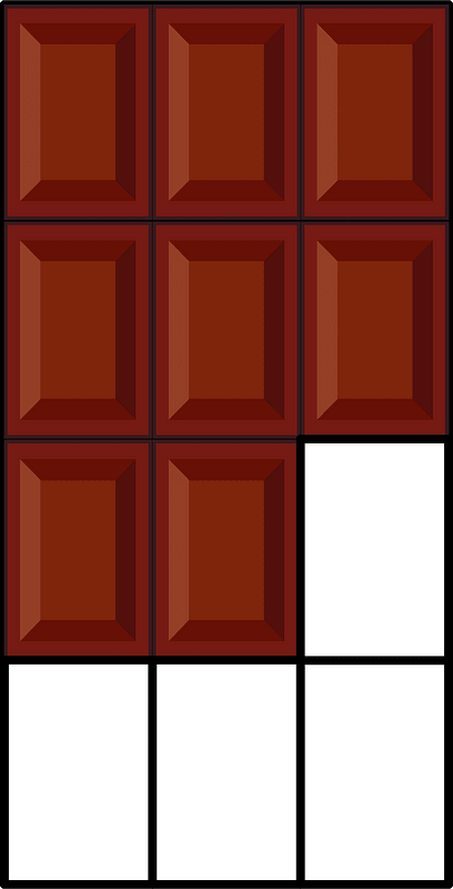 Dark Brown Chocolate Bar Fraction 8/12