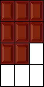 Dark Brown Chocolate Bar Fraction 8/12