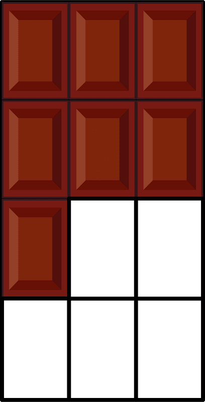Dark Brown Chocolate Bar Fraction 7/12