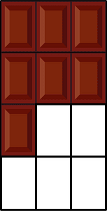 Dark Brown Chocolate Bar Fraction 7/12