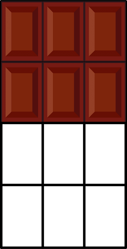 Dark Brown Chocolate Bar Fraction 6/12