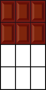 Dark Brown Chocolate Bar Fraction 6/12
