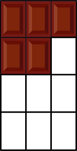 Dark Brown Chocolate Bar Fraction 5/12