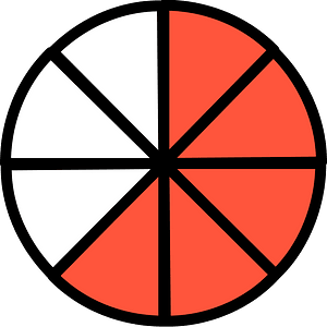 33-Vermilion Circles Fractions 5:8