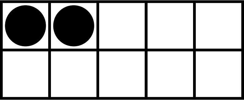 Black Ten Frames 2|10