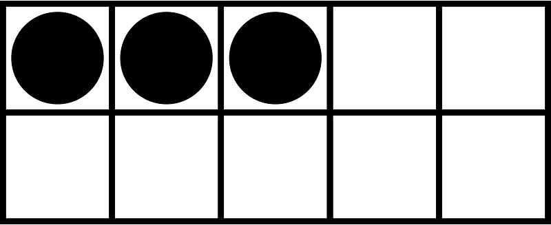 Black Ten Frames 3|10