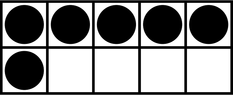 Black Ten Frames 6|10